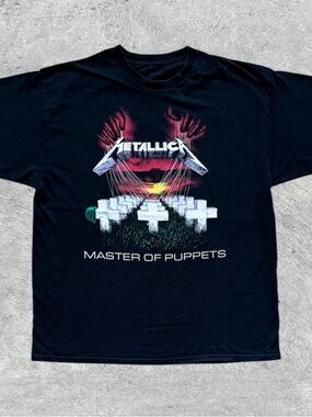 Metallica Master of Puppets Black T-Shirt Heavy Metal Band Tee Album Art XL